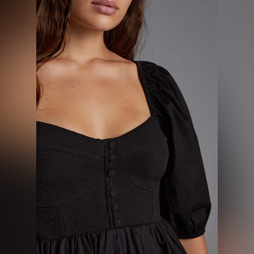 NWT Maeve by Anthropologie Puff-Sleeved Sweetheart Mini Dress - Picture 3 of 13
